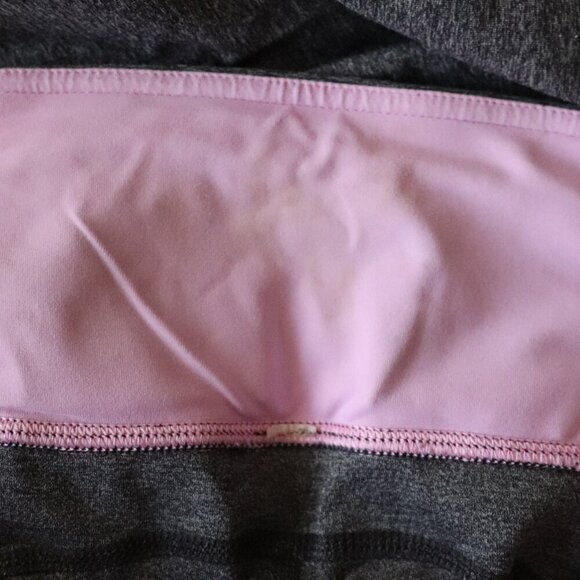 Lululemon Women's Pink/Grey Size 8 Pockets Activewear Crop Stretch Leggings - Picture 11 of 11